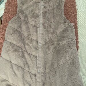 Maurices Taupe Faux Fur Vest
